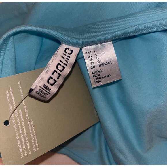 H&M Divided Crop Top Halter Neck Tie Cropped Recycled Blue Crop Halter Top L - Picture 6 of 6